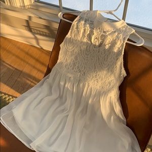 White lace flowy dress